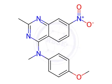 Chemical structure of N-(4-Methoxyphenyl)-N,2-dimethyl-7-nitroquinazolin-4-amine