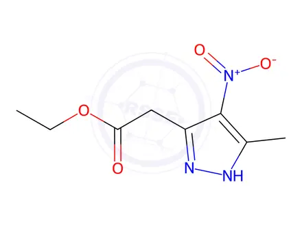 Chemical structure of ethyl (3-methyl-4-nitro-1{H}-pyrazol-5-yl)acetate