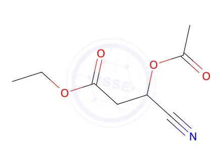 Chemical structure of 3-ACETOXY-3-CYANO-PROPIONIC ACID ETHYL ESTER