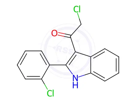 Chemical structure of 2-Chloro-1-(2-(2-chlorophenyl)-1h-indol-3-yl)ethan-1-one