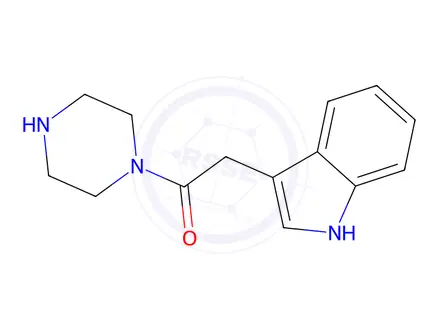 Chemical structure of 2-(1H-indol-3-yl)-1-(piperazin-1-yl)ethan-1-one