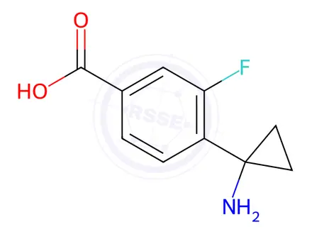 Chemical structure of 4-(1-Aminocyclopropyl)-3-fluorobenzoic acid