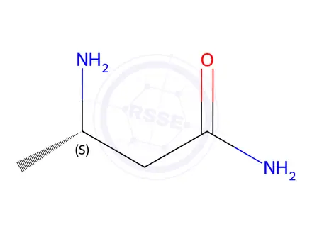 Chemical structure of Butanamide, 3-amino-, (3S)-