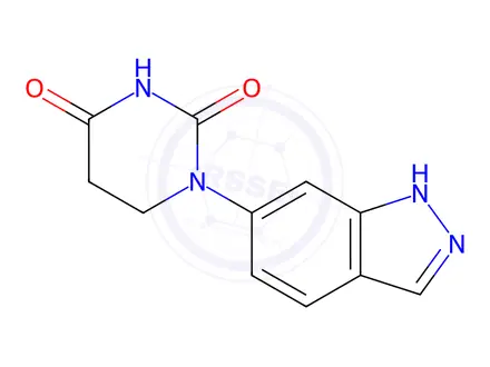 Chemical structure of 1-(1H-indazol-6-yl)hexahydropyrimidine-2,4-dione