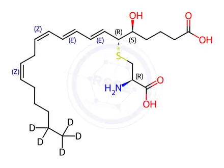 Chemical structure of Leukotriene E4-d5