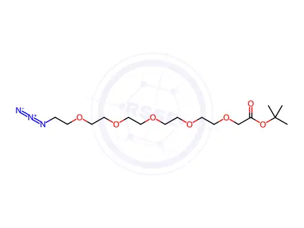 Chemical structure of tert-Butyl 17-azido-3,6,9,12,15-pentaoxaheptadecanoate