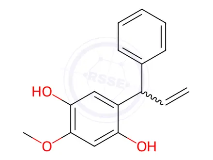 Chemical structure of 5-Methoxy-2-(1-phenyl-2-propenyl)hydroquinone