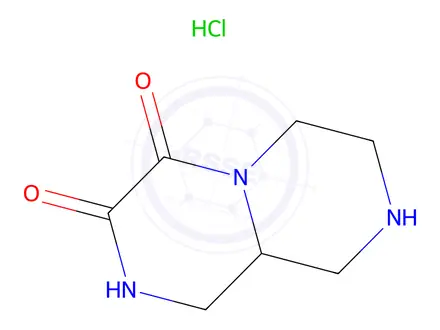 Chemical structure of 2,6,7,8,9,9a-hexahydro-1H-pyrazino[1,2-a]pyrazine-3,4-dione;hydrochloride