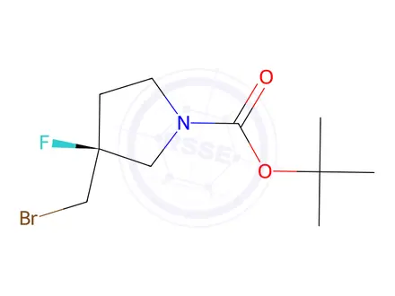 Chemical structure of Tert-butyl (S)-3-(bromomethyl)-3-fluoropyrrolidine-1-carboxylate