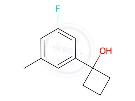 Chemical structure of 1-(3-fluoro-5-methylphenyl)cyclobutanol