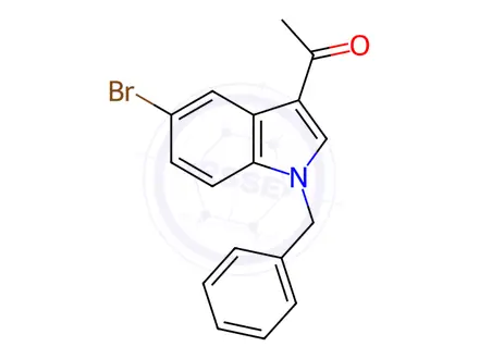 Chemical structure of 1-(1-Benzyl-5-bromo-1H-indol-3-yl)ethan-1-one
