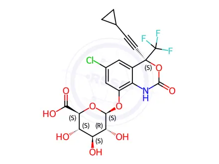Chemical structure of 8-Hydroxy Efavirenz 8-O-β-D-Glucuronide