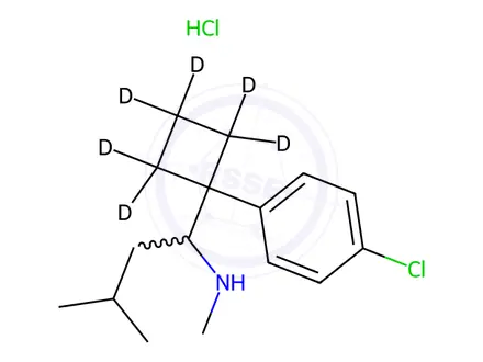 Chemical structure of Desmethyl Sibutramine-d6, Hydrochloride
