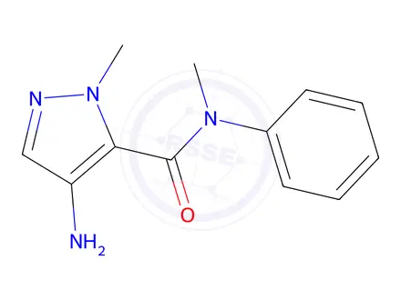 Chemical structure of 4-Amino-N,1-dimethyl-N-phenyl-1H-pyrazole-5-carboxamide