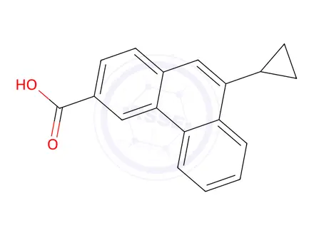 Chemical structure of 3-Phenanthrenecarboxylic acid, 9-cyclopropyl-