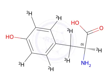 Chemical structure of L-Tyrosine-α,β,β,2,3,5,6-d7