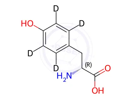 Chemical structure of D-Tyrosine-d4
