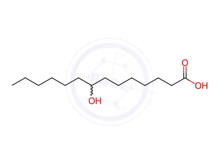 Chemical structure of 8-Hydroxytetradecanoic Acid
