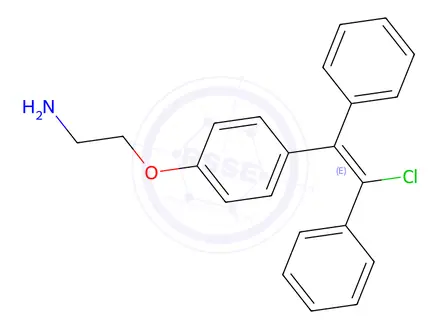 Chemical structure of (E)-2-(4-(2-Chloro-1,2-diphenylvinyl)phenoxy)ethan-1-amine