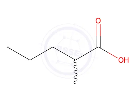 Chemical structure of 2-Methylvaleric acid
