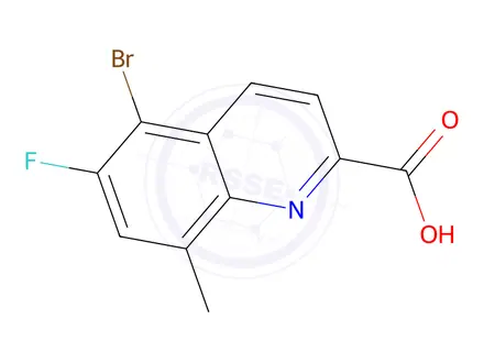 Chemical structure of 5-Bromo-6-fluoro-8-methylquinoline-2-carboxylic acid