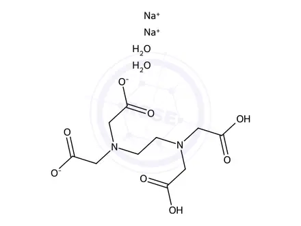 Chemical structure of Ethylenediaminetetraacetic Acid (EDTA) Disodium Salt Dihydrate