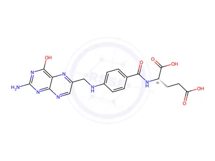 Chemical structure of Folic acid