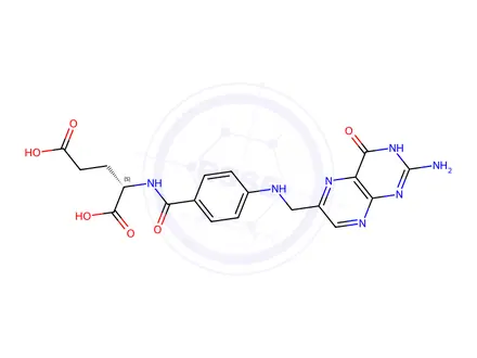Chemical structure of Folic acid