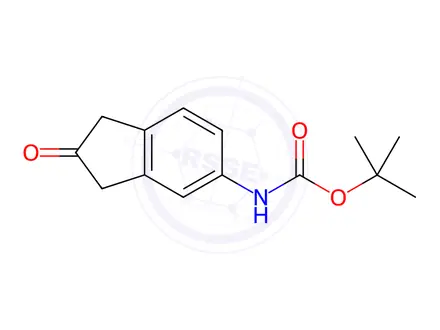 Chemical structure of Carbamic acid, (2,3-dihydro-2-oxo-1H-inden-5-yl)-, 1,1-dimethylethyl ester (9CI)