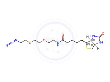 Chemical structure of N-(2-(2-(2-Azidoethoxy)ethoxy)ethyl)-5-((3aS,4S,6aR)-2-oxohexahydro-1H-thieno[3,4-d]imidazol-4-yl)pentanamide