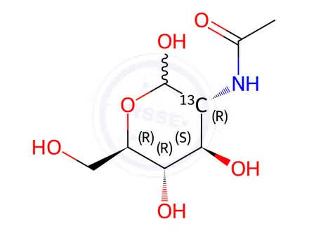Chemical structure of N-acetyl-D-[2-13C]glucosamine