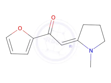 Chemical structure of (E)-1-(Furan-2-yl)-2-(1-methylpyrrolidin-2-ylidene)ethanone