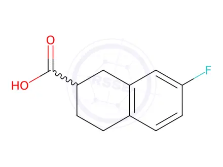 Chemical structure of 2-Naphthalenecarboxylic acid, 7-fluoro-1,2,3,4-tetrahydro-