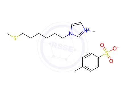 Chemical structure of 1-Methyl-3-[6-(methylthio)hexyl]imidazolium p-Toluenesulfonate