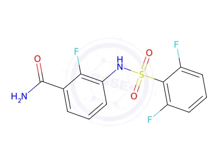 Chemical structure of 3-((2,6-difluorophenyl)sulfonamido)-2-fluorobenzamide