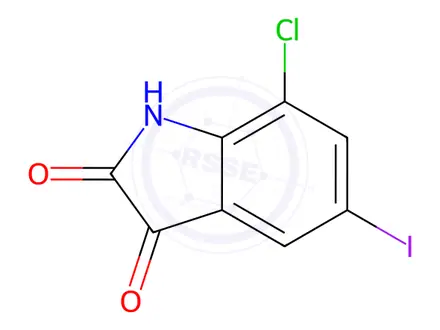 Chemical structure of 7-Chloro-5-iodoindoline-2,3-dione