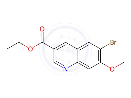 Chemical structure of ethyl 6-bromo-7-methoxyquinoline-3-carboxylate