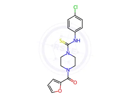 Chemical structure of N-(4-Chlorophenyl)-4-(furan-2-carbonyl)piperazine-1-carbothioamide