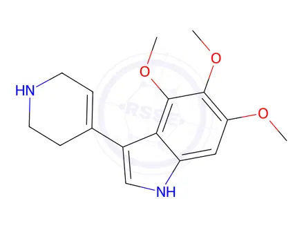 Chemical structure of 4,5,6-Trimethoxy-3-(1,2,3,6-tetrahydropyridin-4-yl)-1H-indole