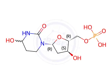 Chemical structure of 2'-deoxy-tetrahydro-5'-uridylic acid
