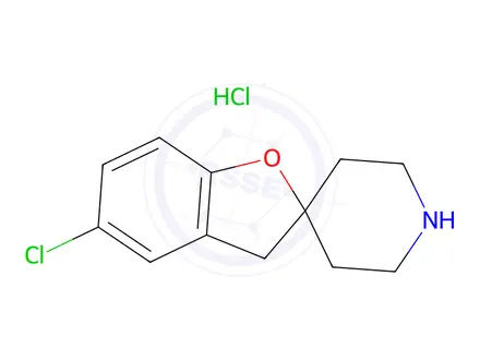 Chemical structure of 5-CHLORO-3H-SPIRO[BENZOFURAN-2,4'-PIPERIDINE] HCL