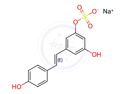 Chemical structure of trans Resveratrol 3-Sulfate Sodium Salt