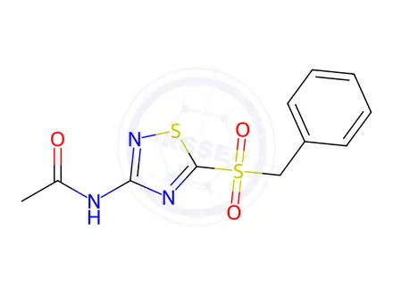 Chemical structure of N-(5-(Benzylsulfonyl)-1,2,4-thiadiazol-3-yl)acetamide