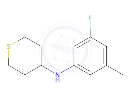 Chemical structure of n-(3-Fluoro-5-methylphenyl)tetrahydro-2h-thiopyran-4-amine