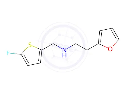 Chemical structure of N-((5-Fluorothiophen-2-yl)methyl)-2-(furan-2-yl)ethanamine