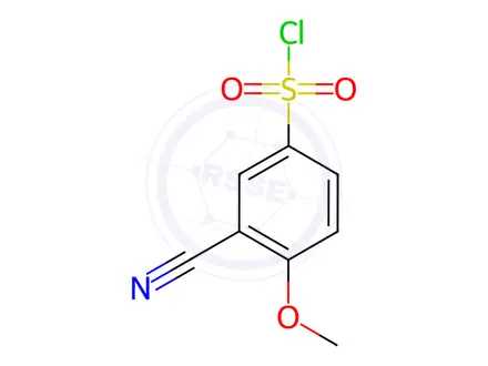 Chemical structure of 3-Cyano-4-methoxybenzene-1-sulfonyl chloride
