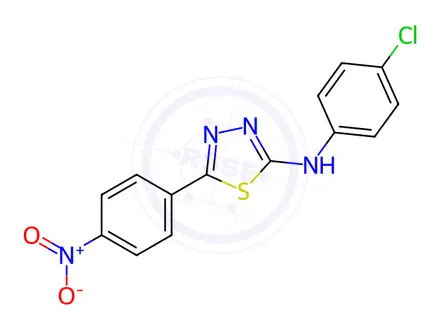 Chemical structure of N-(4-Chlorophenyl)-5-(4-nitrophenyl)-1,3,4-thiadiazol-2-amine