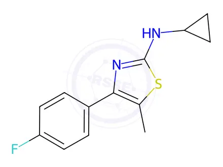 Chemical structure of n-Cyclopropyl-4-(4-fluorophenyl)-5-methylthiazol-2-amine