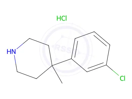 Chemical structure of 4-(3-chlorophenyl)-4-methylpiperidine hydrochloride