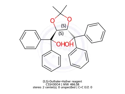Chemical structure of (4S,5S)-2,2-Dimethyl-alpha,alpha,alpha’,alpha’-tetraphenyldioxolane-4,5-dimethanol